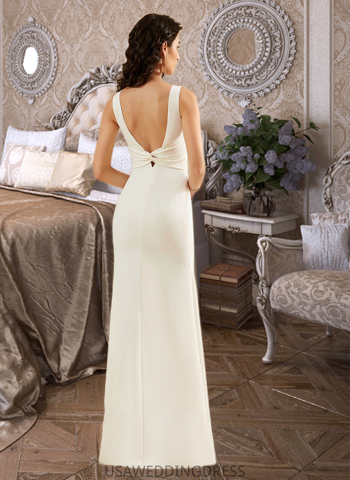 Elsie Trumpet/Mermaid Floor-Length Wedding Dress DSP0013762