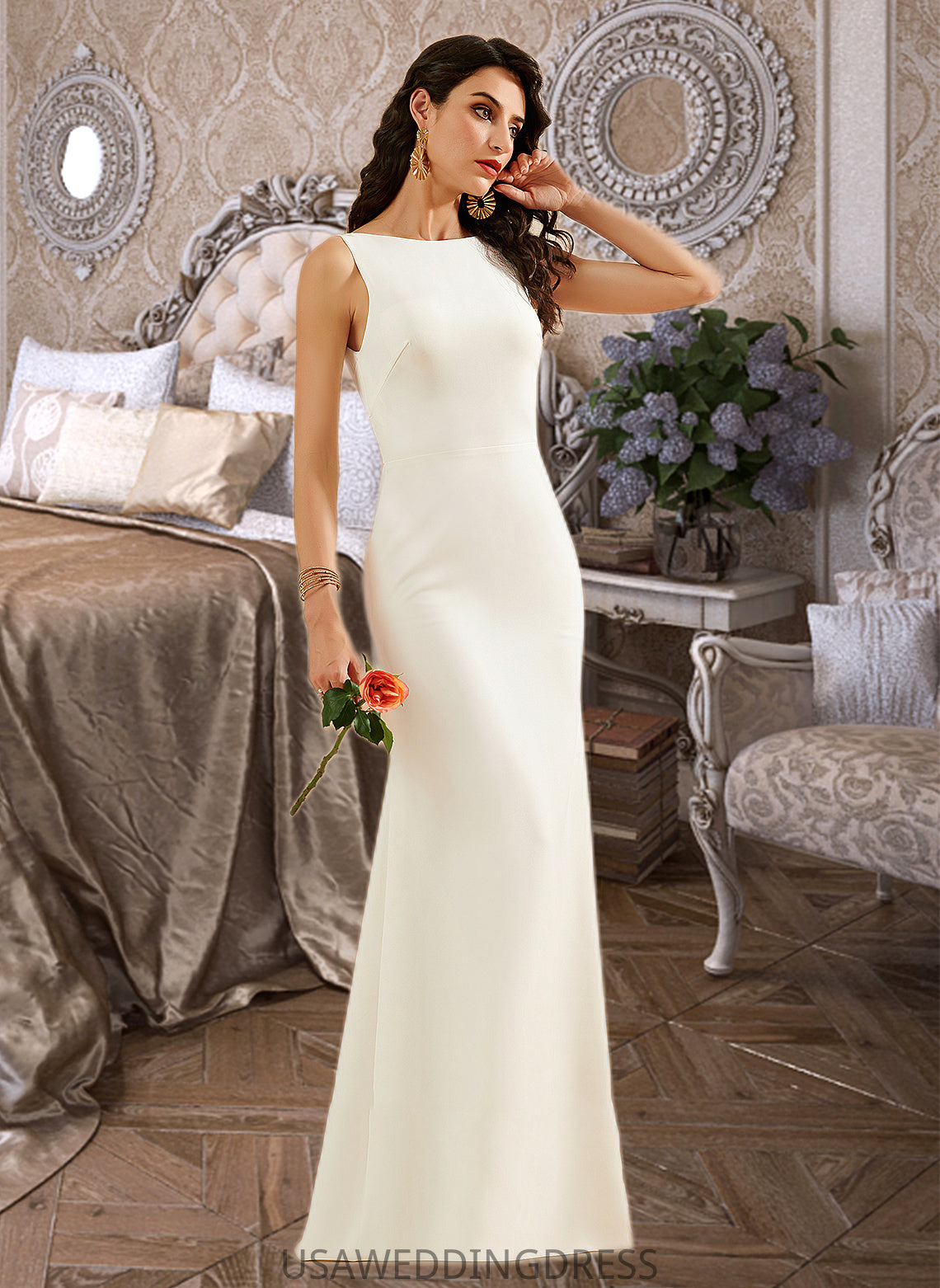 Elsie Trumpet/Mermaid Floor-Length Wedding Dress DSP0013762