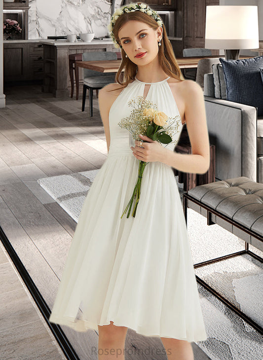 Heidy A-Line Knee-Length Chiffon Wedding Dress SRSP0013778