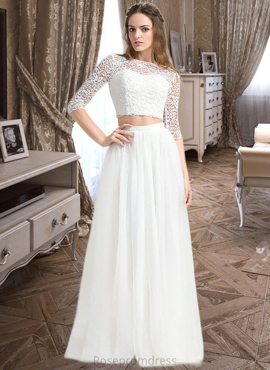 Gwendoline A-Line Scoop Neck Floor-Length Tulle Wedding Dress SRSP0013787