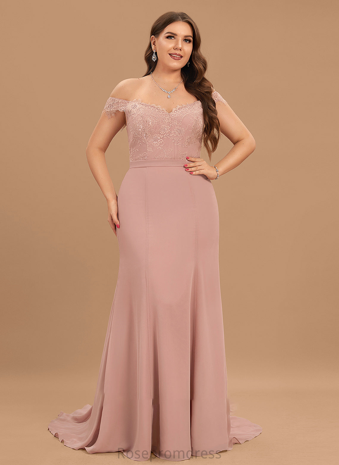 With Chiffon Sequins Winnie Off-the-Shoulder Lace Prom Dresses Train Court Trumpet/Mermaid