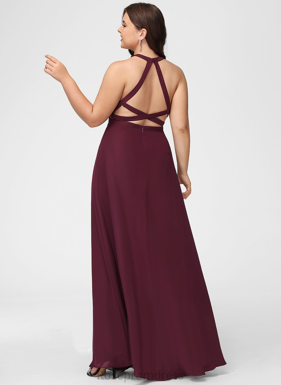 Silhouette HighNeck Neckline A-line Straps&Sleeves Length Floor-Length Fabric Alisha Floor Length Natural Waist Sleeveless Bridesmaid Dresses