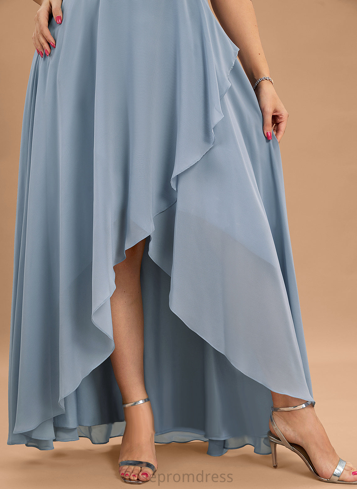 Chiffon V-neck Anabelle Prom Dresses A-Line Asymmetrical