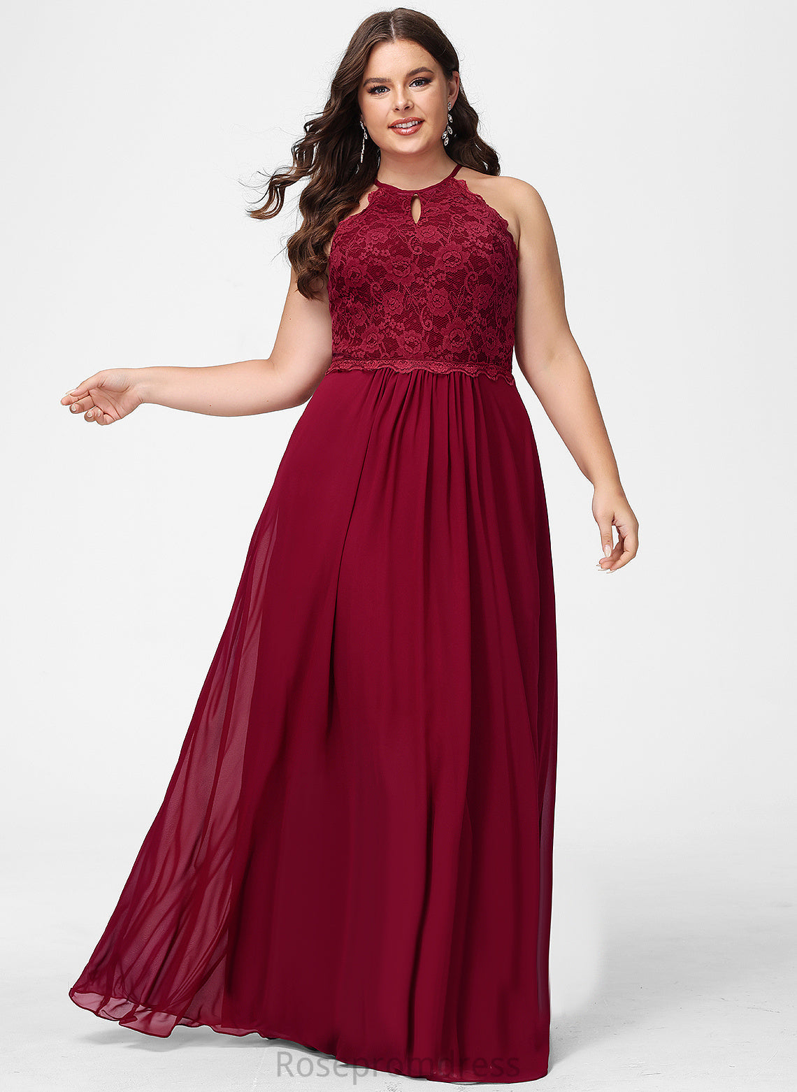 Jane Prom Dresses A-Line Scoop Lace Chiffon Floor-Length