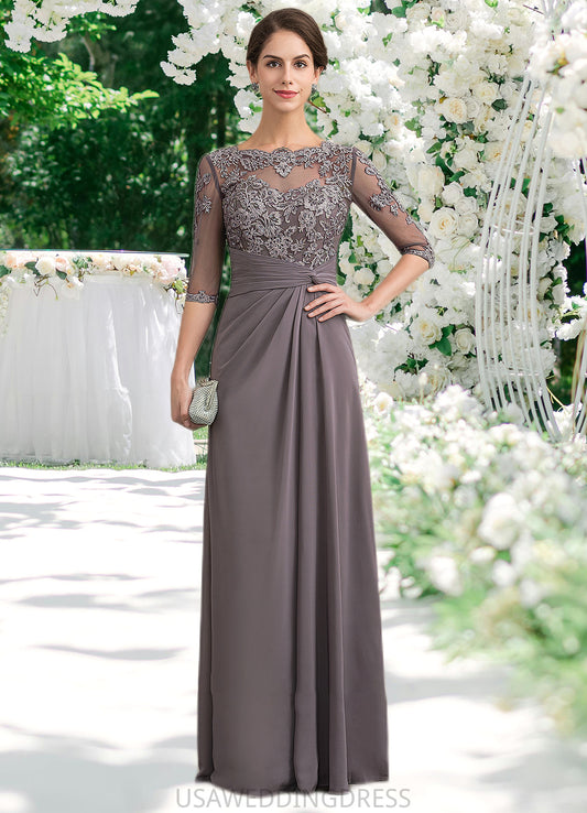 Harriet A-Line Scoop Neck Floor-Length Chiffon Lace Mother of the Bride Dress With Beading Sequins DS126P0014546