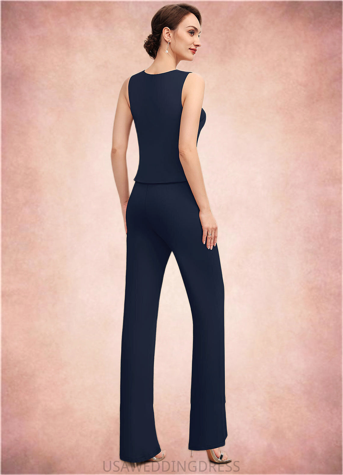 Luz Jumpsuit/Pantsuit Scoop Neck Floor-Length Jersey Mother of the Bride Dress DS126P0014714