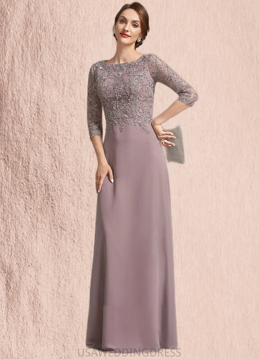 Willow A-Line Scoop Neck Floor-Length Chiffon Lace Mother of the Bride Dress DS126P0014788