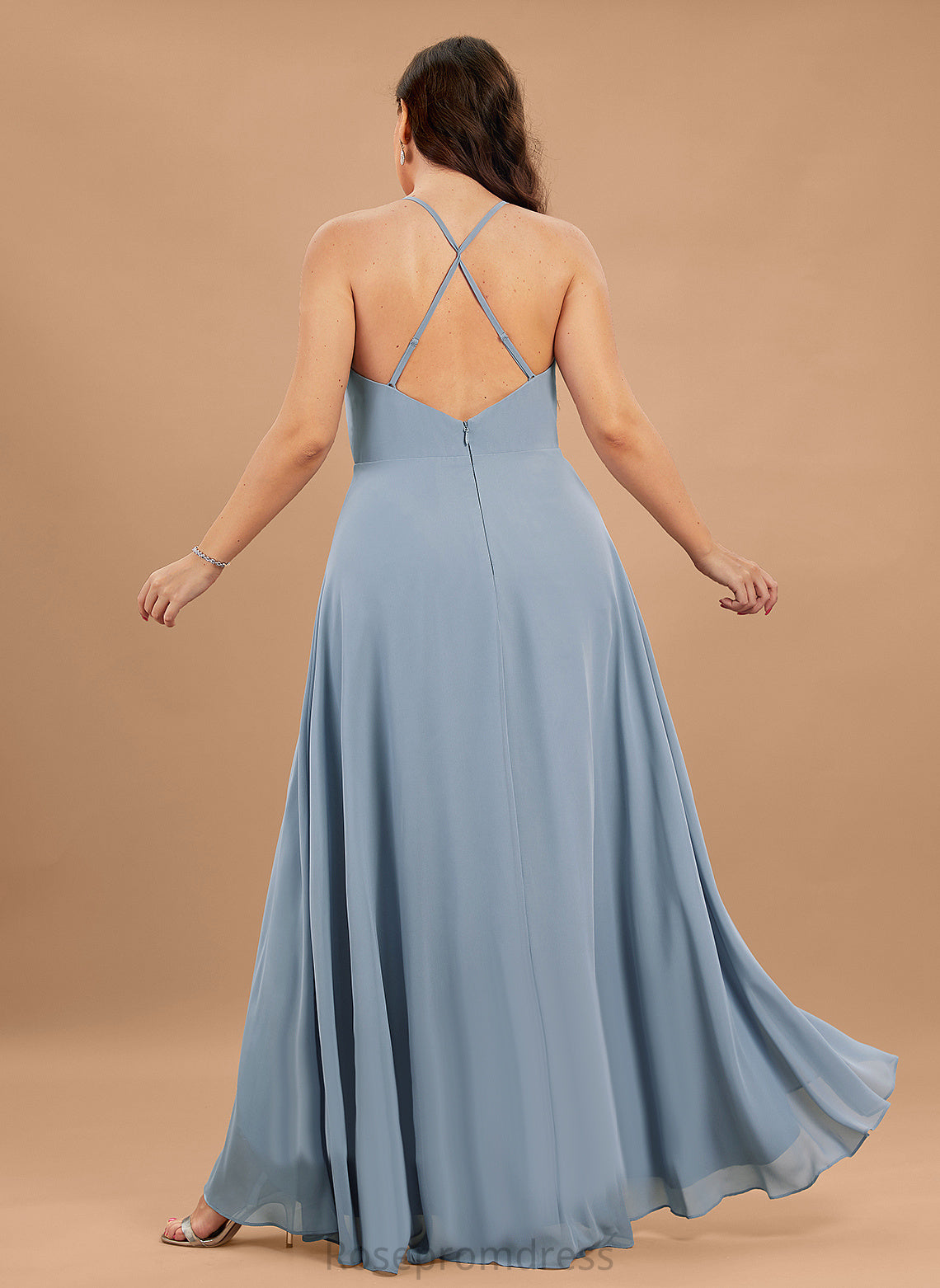 Chiffon V-neck Anabelle Prom Dresses A-Line Asymmetrical