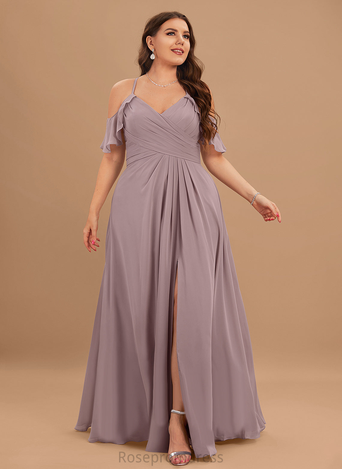 Fabric Straps&Sleeves Floor-Length A-Line Silhouette Pleated Length Embellishment Carley Floor Length Sleeveless Natural Waist Bridesmaid Dresses