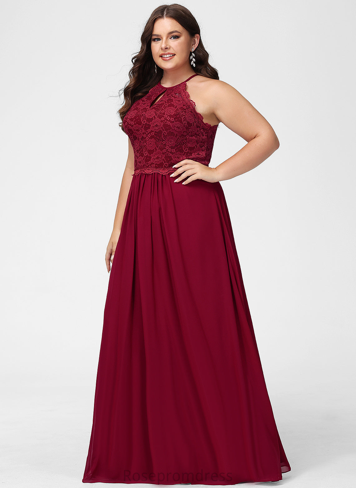 Jane Prom Dresses A-Line Scoop Lace Chiffon Floor-Length