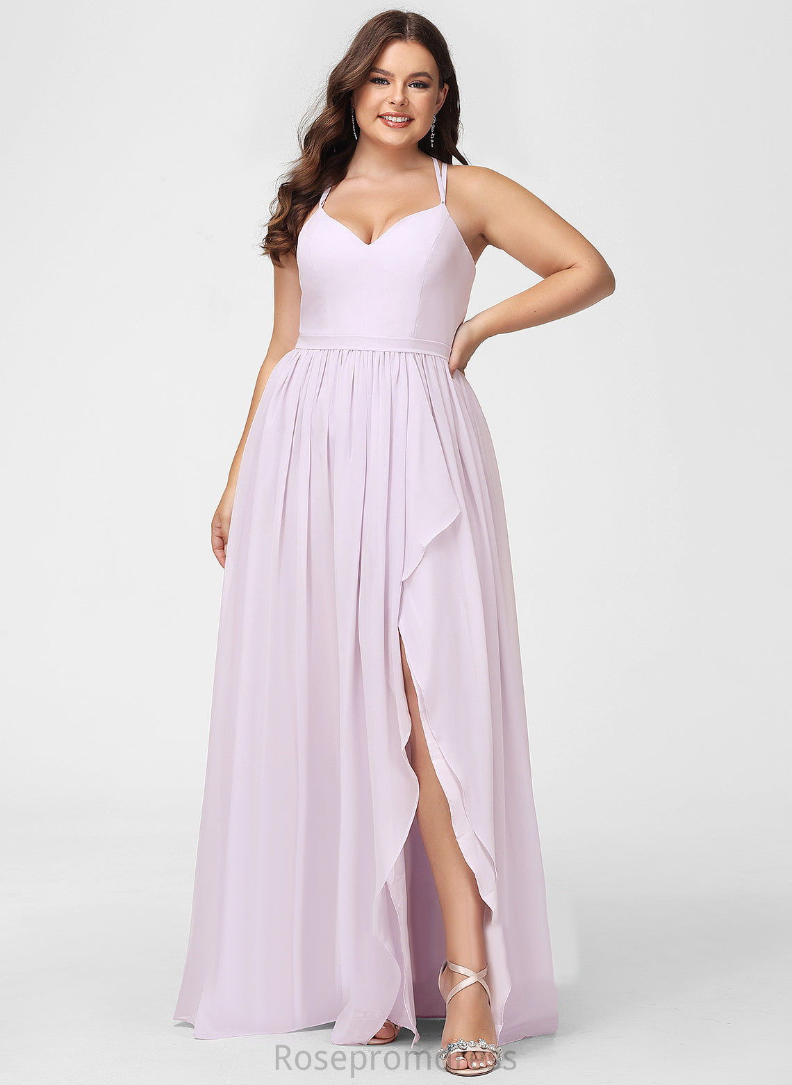 Asymmetrical Length A-line Fabric Neckline Silhouette Straps&Sleeves V-Neck Jacey Scoop Natural Waist A-Line/Princess Bridesmaid Dresses