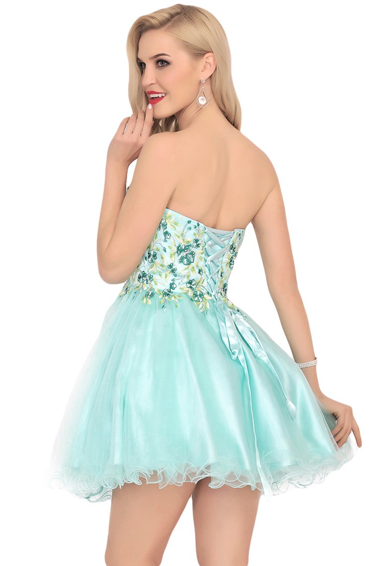 2024 Homecoming Dresses A-Line Boat Neck Short/Mini Beaded Bodice Tulle