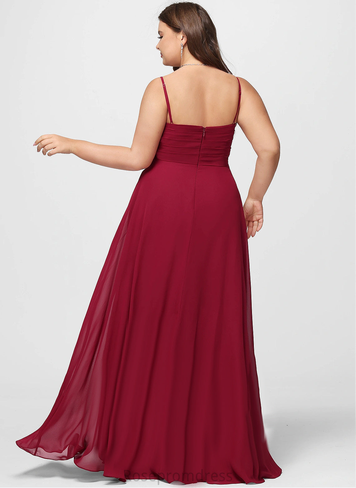 Neckline V-Neck Embellishment Silhouette Floor-Length A-line Fabric Length Sharon Sleeveless Natural Waist Scoop Bridesmaid Dresses