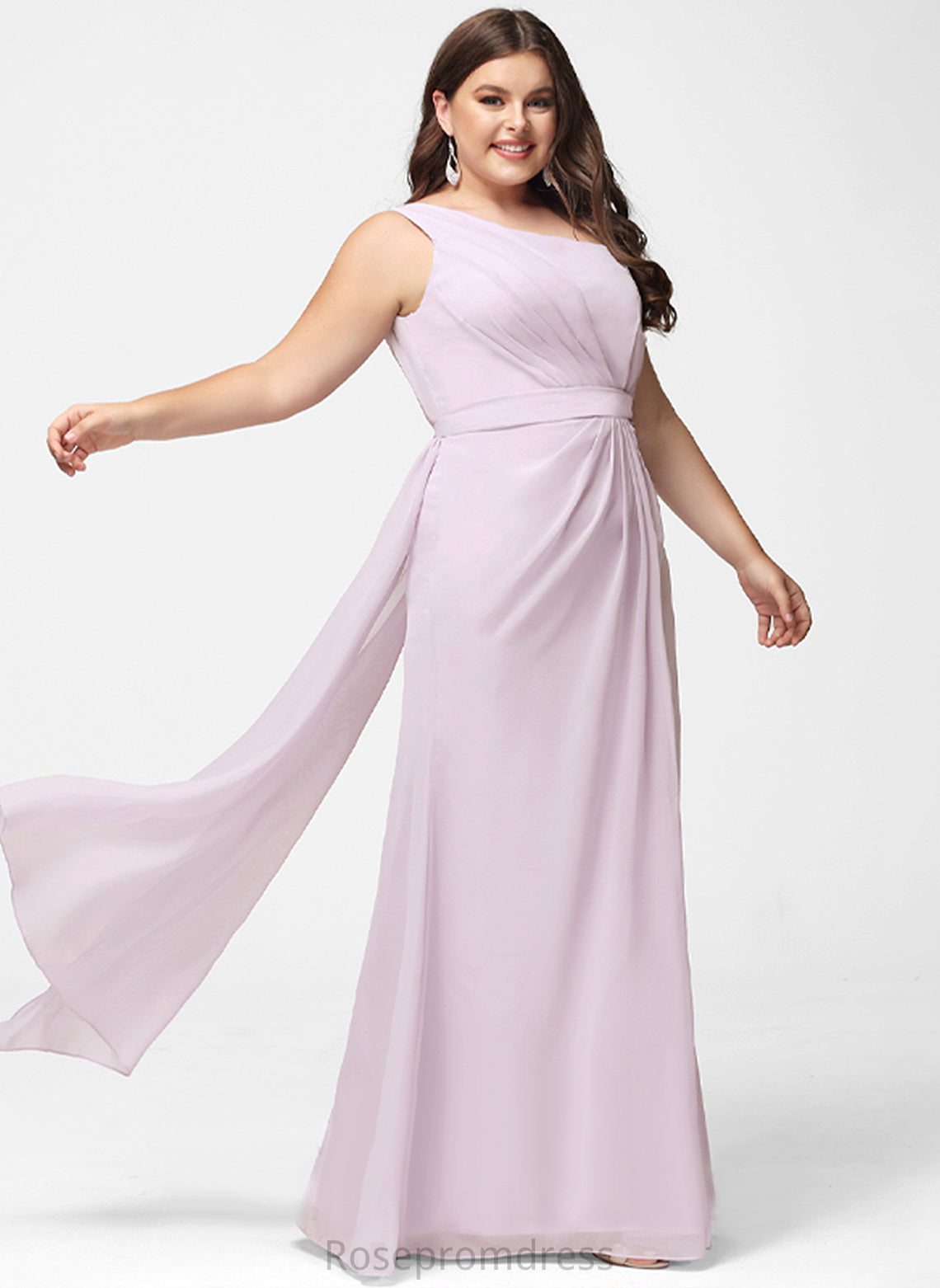 Length Straps&Sleeves Neckline Fabric Floor-Length Silhouette OneShoulder A-line Stacy Bridesmaid Dresses