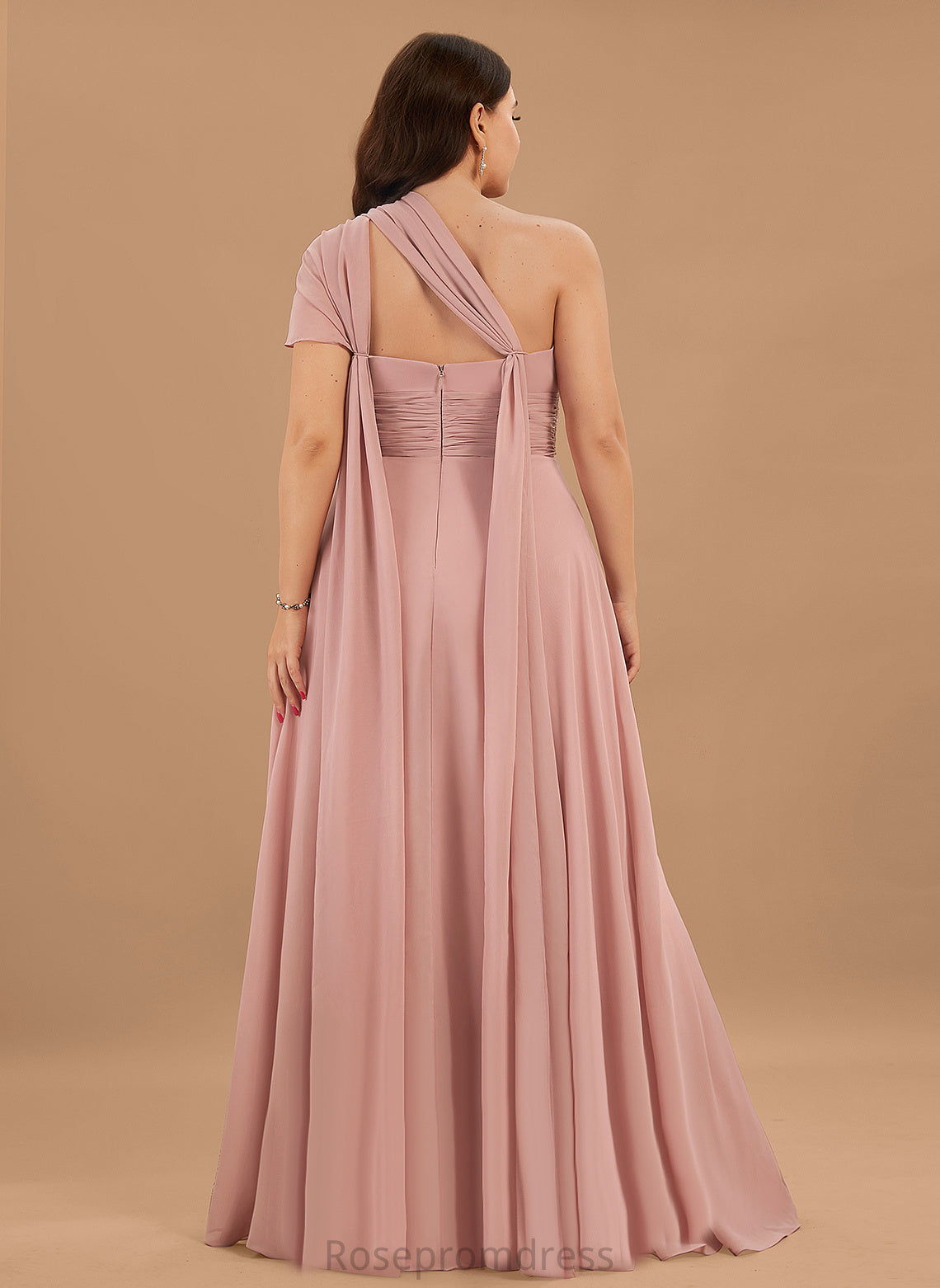 OneShoulder Length Fabric Halter Silhouette Straps&Sleeves Neckline Floor-Length V-Neck A-line Lailah Bridesmaid Dresses