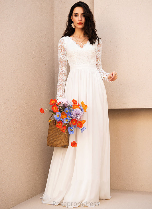 Nicola Wedding Dresses Wedding Dress A-Line Floor-Length Chiffon V-neck