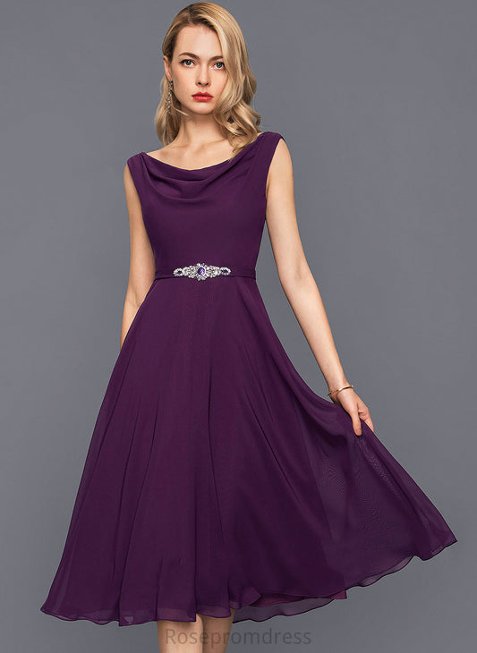 Cowl Beading Sequins Alexia With Neck Chiffon Knee-Length A-Line Cocktail Dresses Cocktail Dress