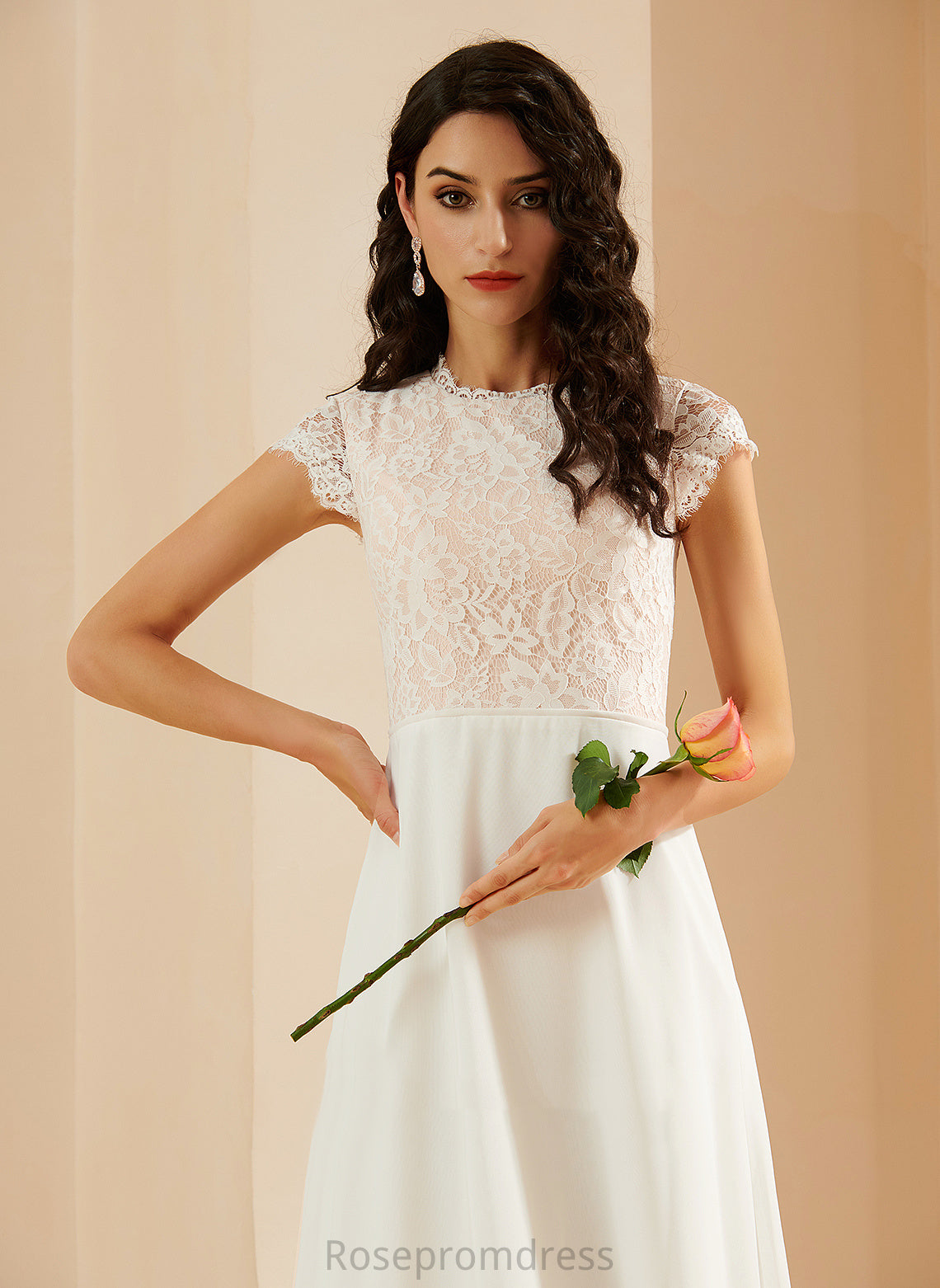 Scoop Neck Chiffon With Dress Tia Wedding Lace Floor-Length Wedding Dresses A-Line