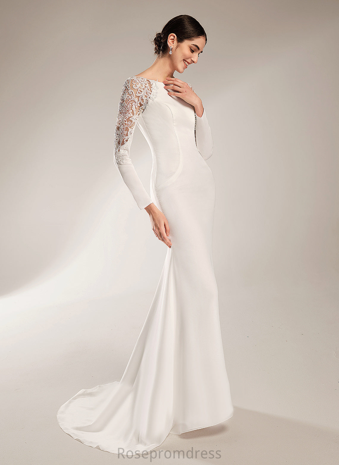 Scoop Neck Train Court Wedding Chiffon With Wedding Dresses Dress Trumpet/Mermaid Greta Lace