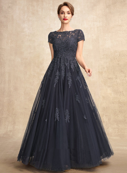 Mother of the Bride Dresses With Beading of Floor-Length Lace Scoop Taniya Tulle A-Line Neck Bride Mother the Dress