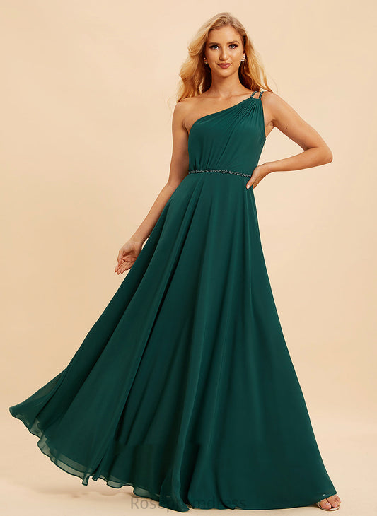 Length Embellishment One-Shoulder Sequins Beading Silhouette A-Line Fabric Neckline Floor-Length Jolie Spaghetti Staps Bridesmaid Dresses