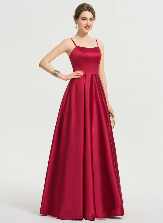 Satin Prom Dresses A-Line Floor-Length Vera Square