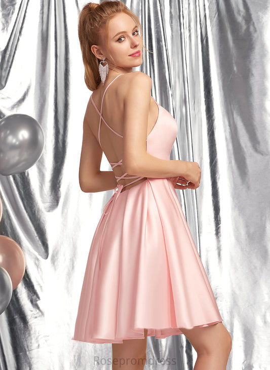 Satin Square Jazmyn Prom Dresses Short/Mini A-Line