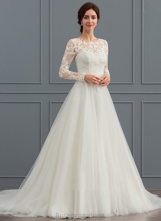 Sweep Lace Juliette Dress Ball-Gown/Princess Tulle Train Wedding Wedding Dresses