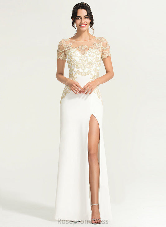 Stretch Scoop Sheath/Column Lace Wedding Floor-Length Crepe Heaven Dress Wedding Dresses