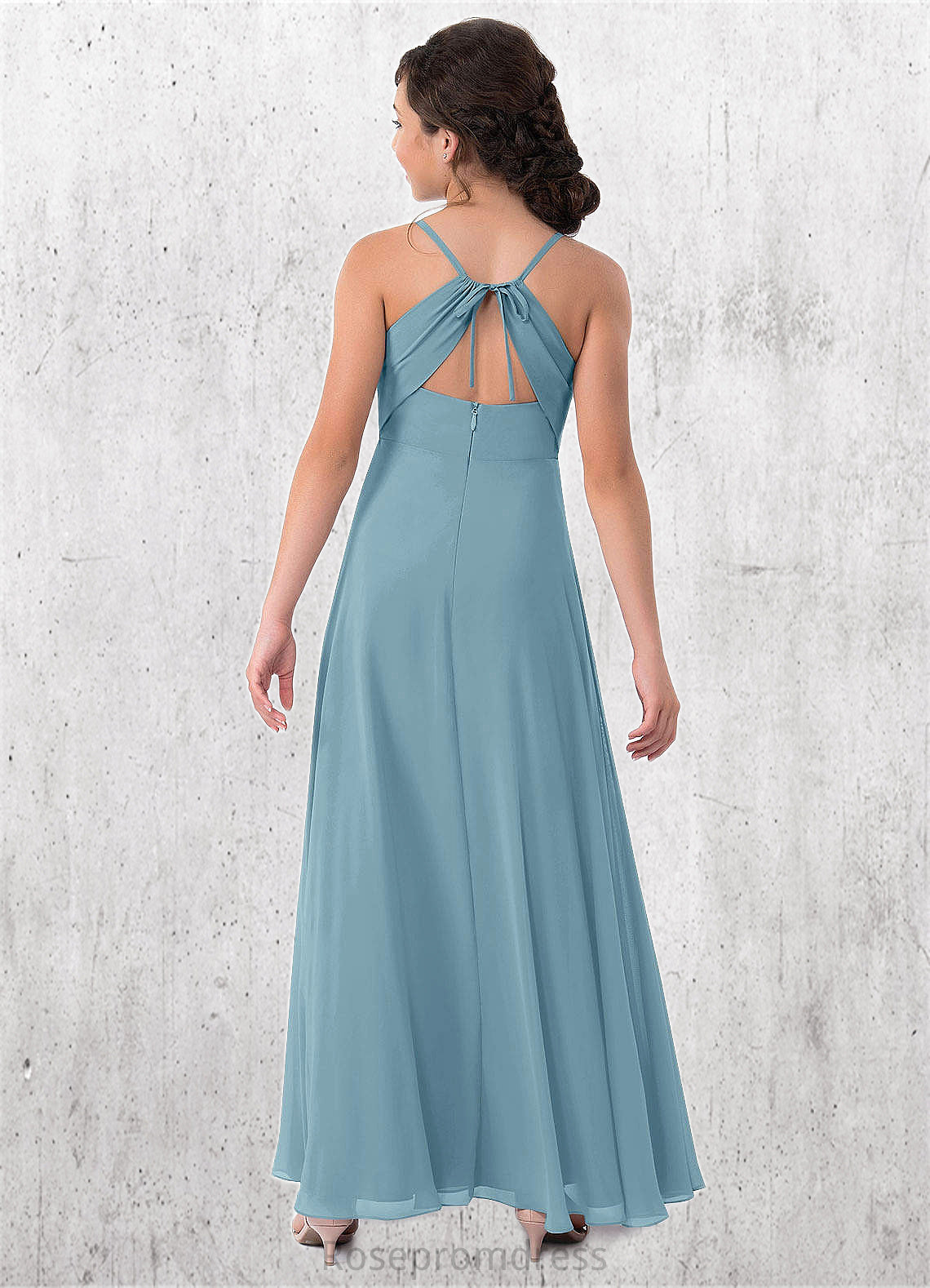 Mylie A-Line Pleated Chiffon Floor-Length Junior Bridesmaid Dress SRSP0019972