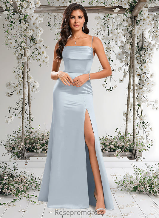 Evelin Trumpet/Mermaid Off the Shoulder Square Floor-Length Satin Prom Dresses With Ruffle DSP0025883