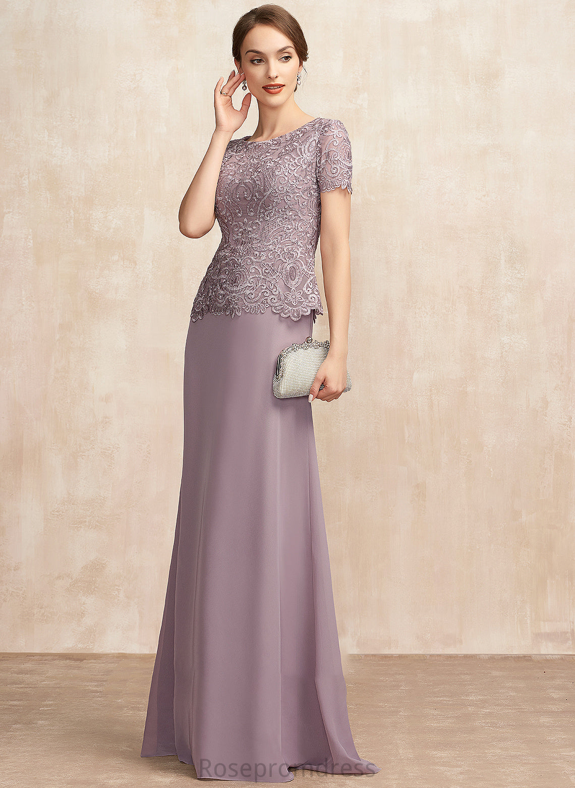 A-Line Neck Scoop Anahi of Floor-Length Lace Chiffon Mother of the Bride Dresses the Mother Dress Bride