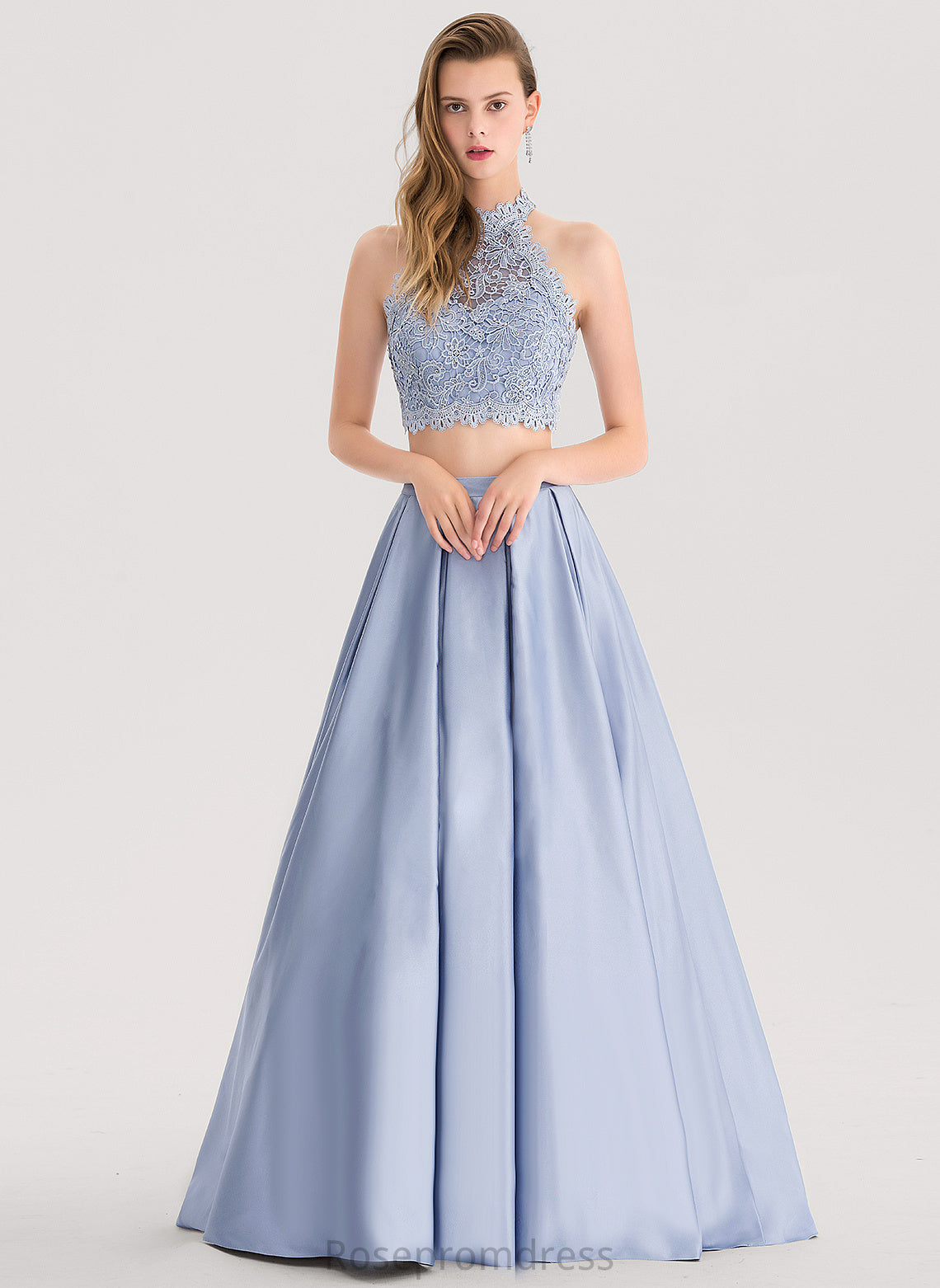 Scoop Satin Ball-Gown/Princess With Prom Dresses Sequins Lilian Floor-Length Beading Lace