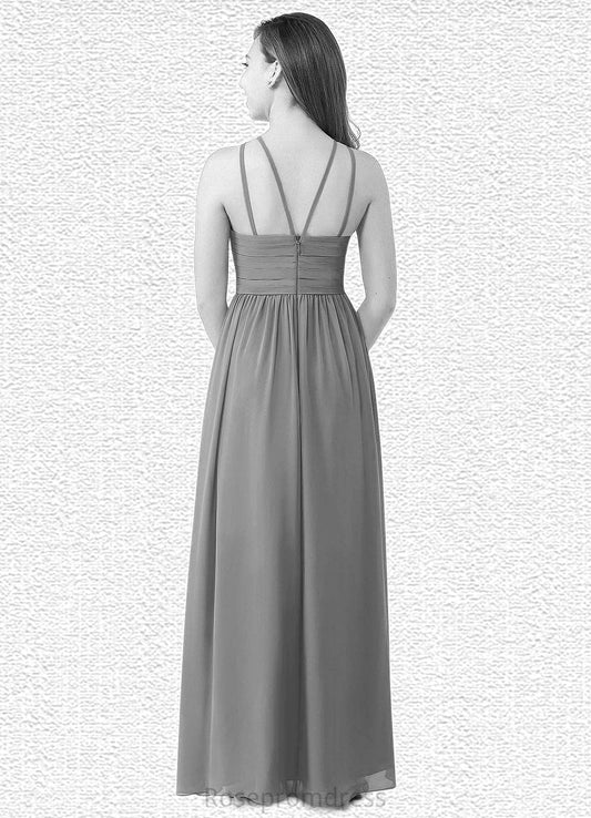 Audrey A-Line Pleated Chiffon Floor-Length Junior Bridesmaid Dress SRSP0019976