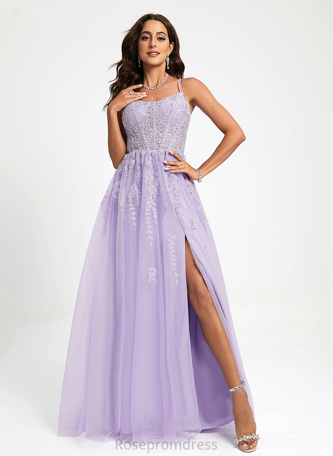 Tulle Scoop Prom Dresses Sequins Sweep With Mayra Train Ball-Gown/Princess Lace