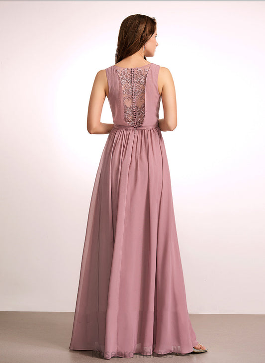 Straps Length A-Line Silhouette Floor-Length Embellishment Lace Fabric Lynn Natural Waist A-Line/Princess Halter Bridesmaid Dresses