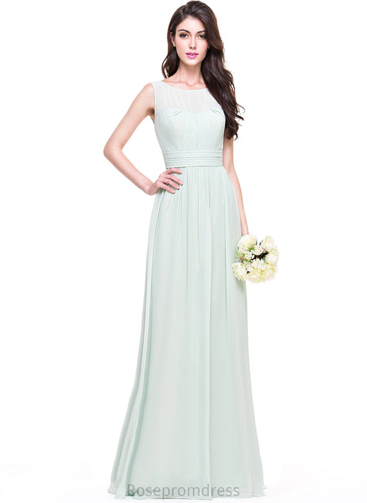 Scoop Fabric Length A-line Straps&Sleeves Floor-Length Neckline Silhouette Claire Straps A-Line/Princess Natural Waist Bridesmaid Dresses