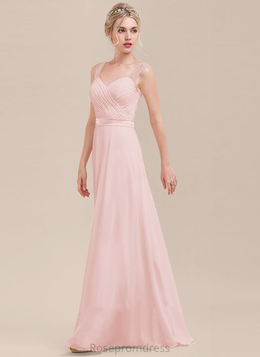 Fabric Sweetheart Neckline Embellishment Ruffle Floor-Length Length A-Line Silhouette Alicia A-Line/Princess V-Neck Bridesmaid Dresses