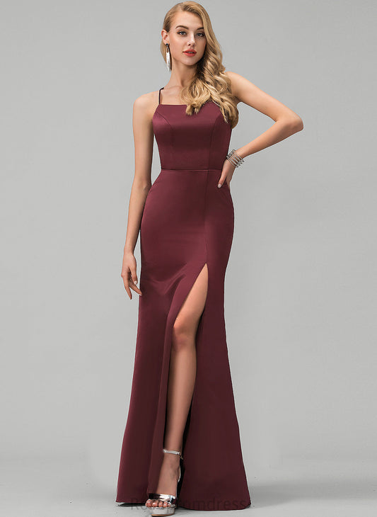 Prom Dresses Sheath/Column Chanel Floor-Length Satin Square