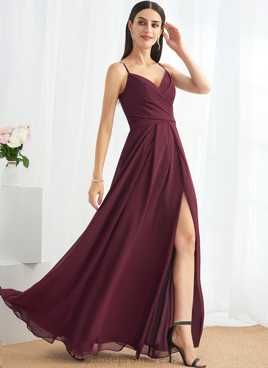 V-Neck Length Straps&Sleeves Neckline Fabric Floor-Length A-line Silhouette Anya Floor Length Sleeveless Spaghetti Staps Bridesmaid Dresses