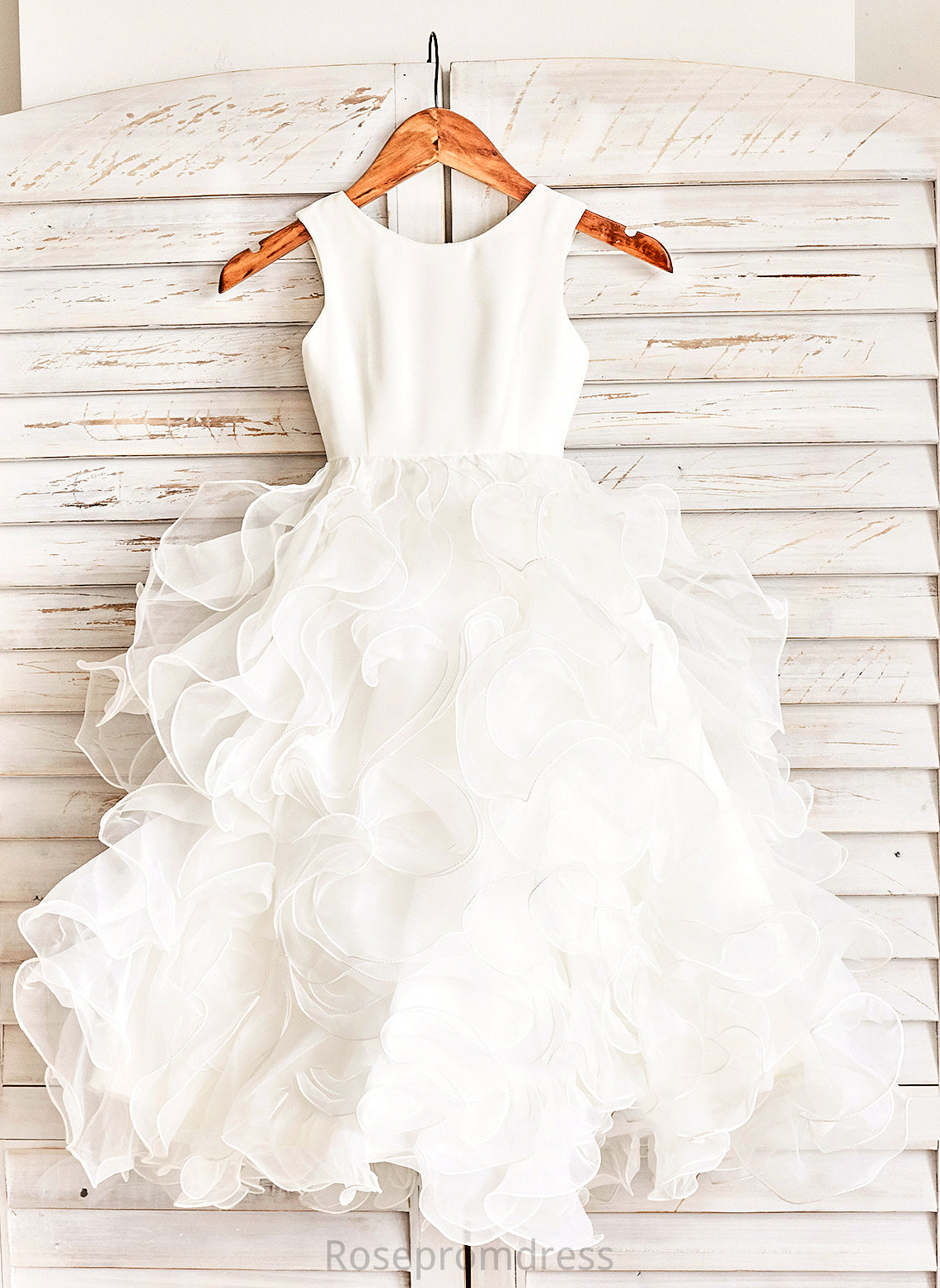 Sleeveless Ruffles - Ball Girl Dress Neck With Floor-length Flower Gown Scoop Suzanne Organza Flower Girl Dresses