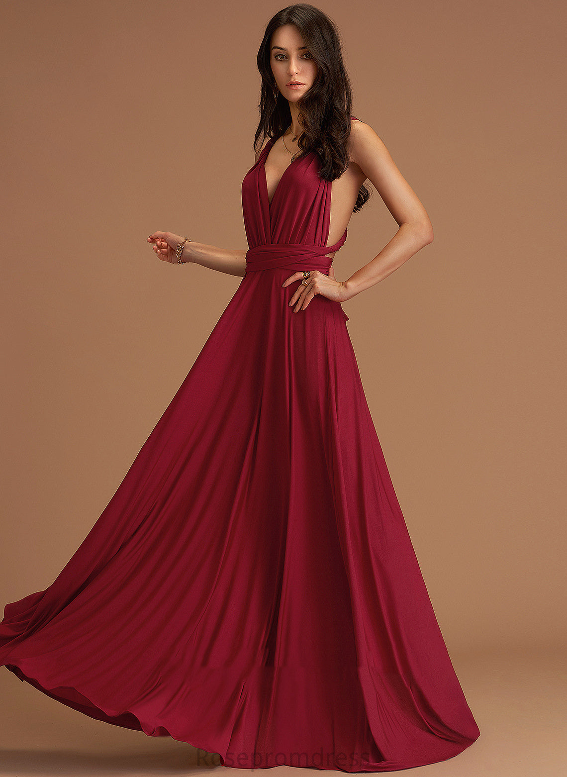 A-line Melany V-Neck Formal Dresses Dresses Jersey