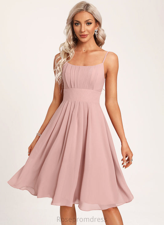 Silhouette Length Scoop Fabric Knee-Length Straps&Sleeves Neckline A-Line Norma Bridesmaid Dresses