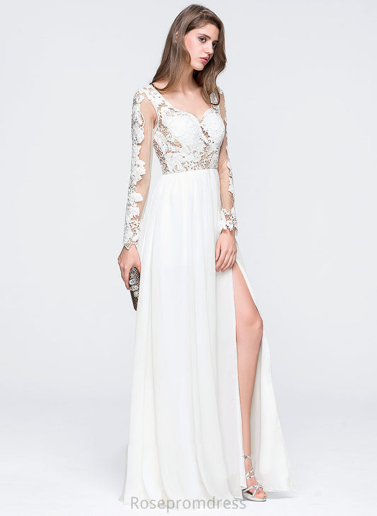 Jazmyn Prom Dresses A-Line Floor-Length Sweetheart Chiffon Lace