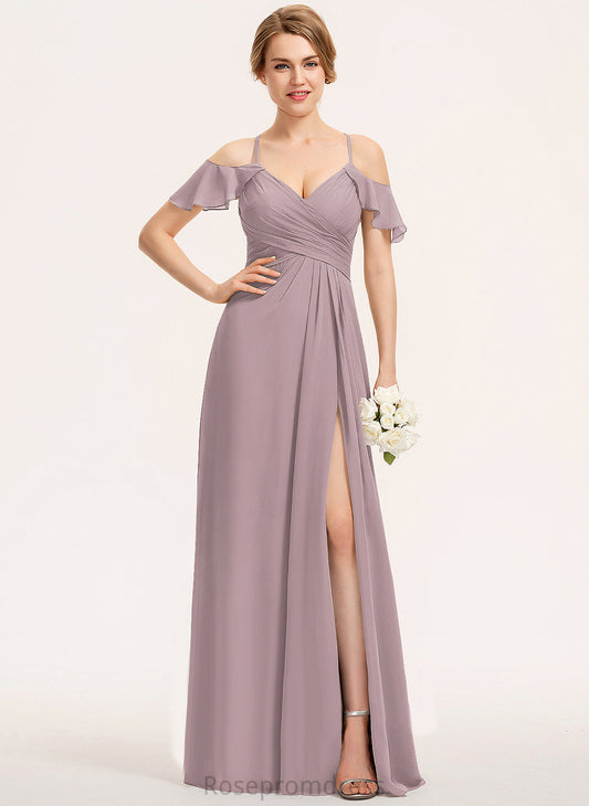 Length A-line Pleated Straps&Sleeves Floor-Length Silhouette Fabric Embellishment Kate Natural Waist Floor Length Spaghetti Staps Bridesmaid Dresses