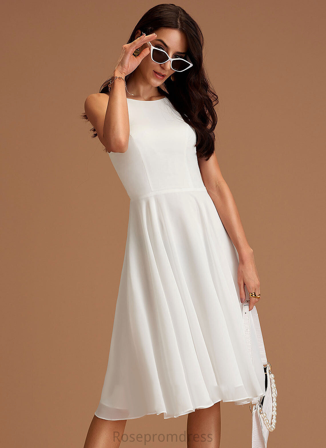 A-line Kenya Neck Dresses Round Formal Dresses Chiffon