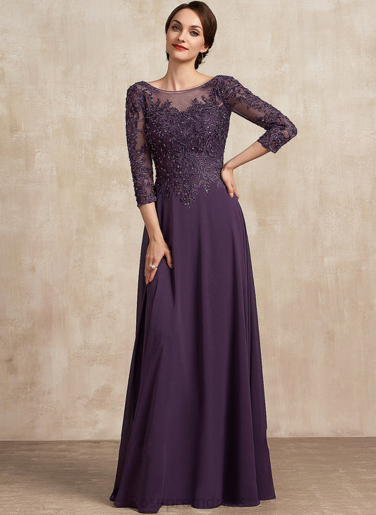 Scoop Sequins the A-Line With Bride Mother of the Bride Dresses Akira Floor-Length Lace Mother Chiffon of Neck Dress