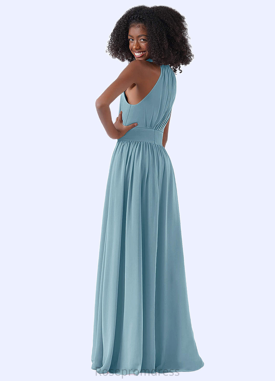 Leyla A-Line Pleated Chiffon Floor-Length Junior Bridesmaid Dress SRSP0019988