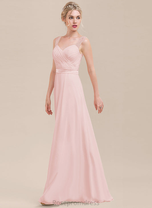 Straps&Sleeves A-line Lace Fabric Silhouette Charmeuse Sweetheart Length Floor-Length Neckline Isabelle V-Neck Bridesmaid Dresses