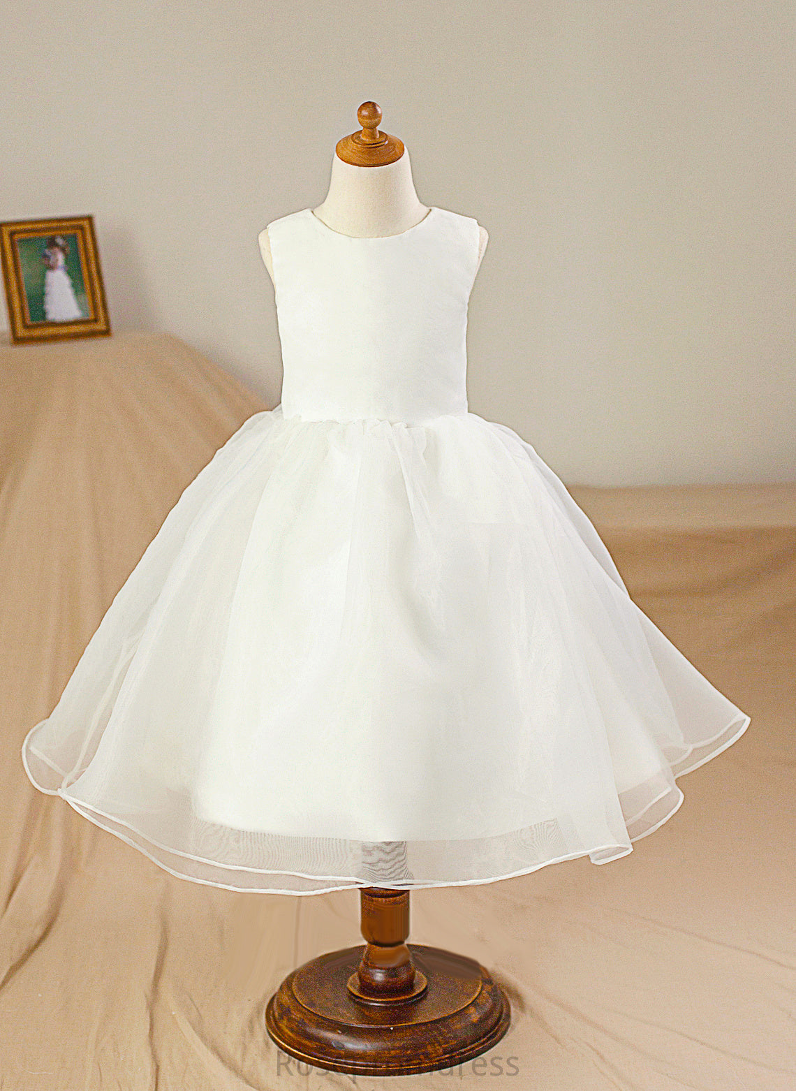 Neck Sleeveless Flower Girl Dresses Satin/Tulle Dress Gown Girl Reese Ball Flower Knee-length - Scoop